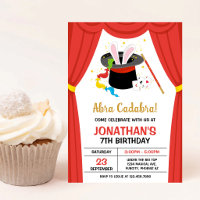 Magic Show Magician Party Birthday Invitation