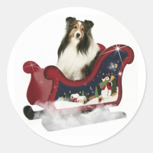 Magic Sleigh Sheltie Classic Round Sticker
