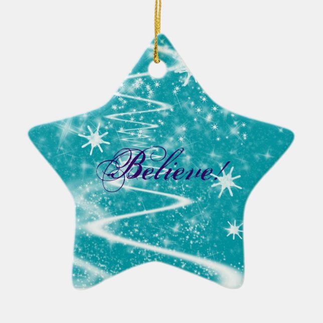 Magic Snow Sparkle Christmas Ceramic Tree Decoration (Front)