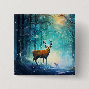 Magic Snowy Forest Art-82109 15 Cm Square Badge