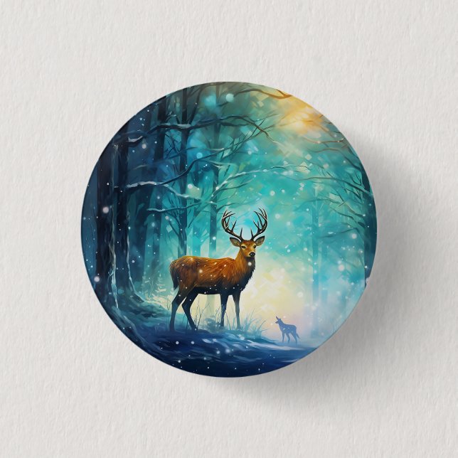 Magic Snowy Forest Art-82109 3 Cm Round Badge (Front)