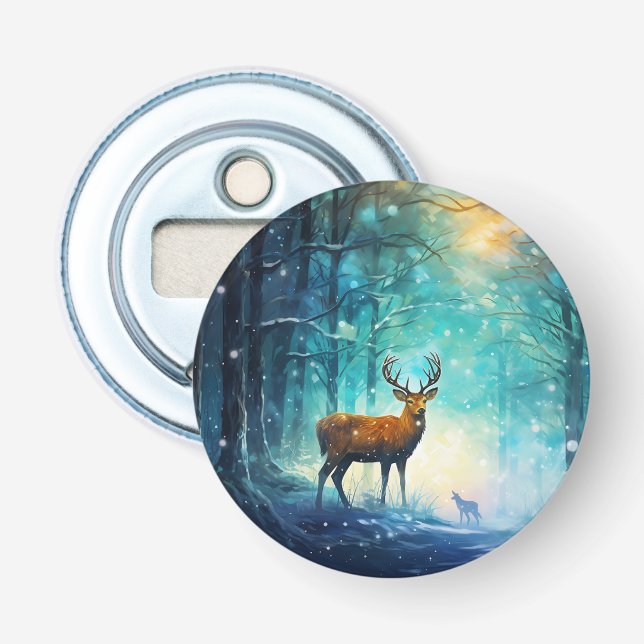 Magic Snowy Forest Art-82109 Bottle Opener (Front)