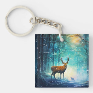 Magic Snowy Forest Art-82109 Key Ring
