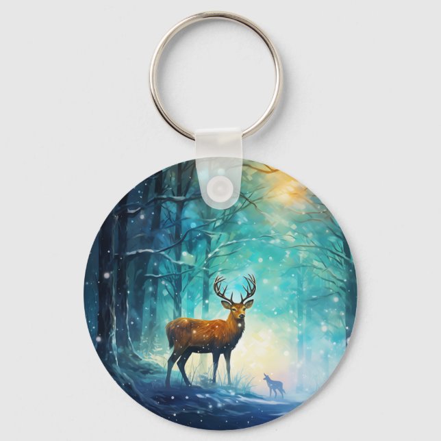 Magic Snowy Forest Art-82109 Key Ring (Front)
