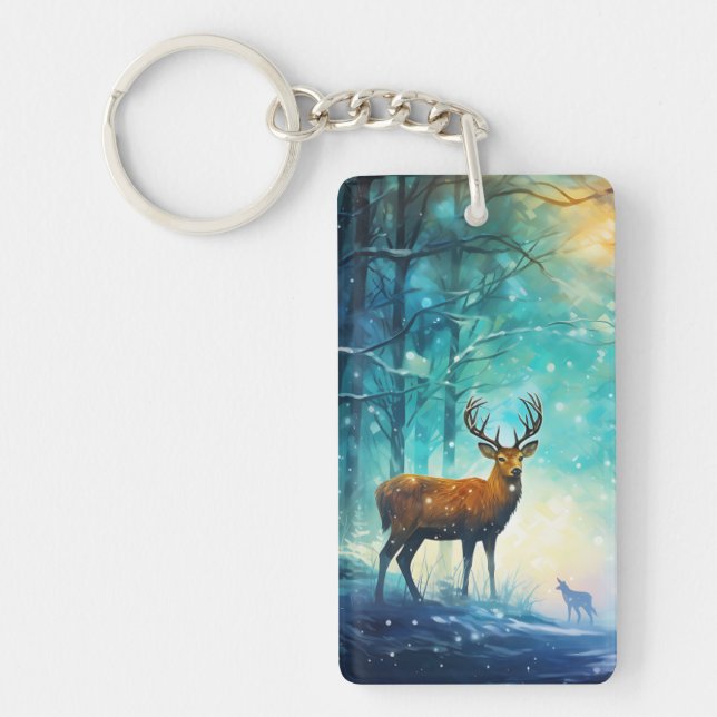 Magic Snowy Forest Art-82109 Key Ring (Front)