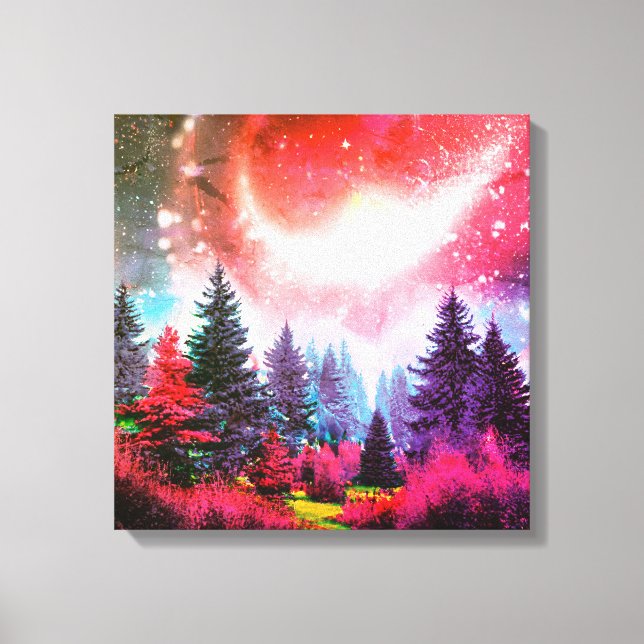 Magic space forest canvas print (Front)