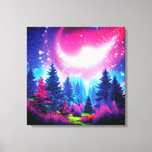 Magic space forest canvas print