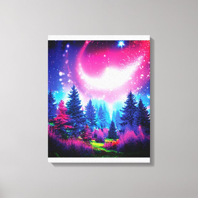 Magic space forest canvas print (Front)