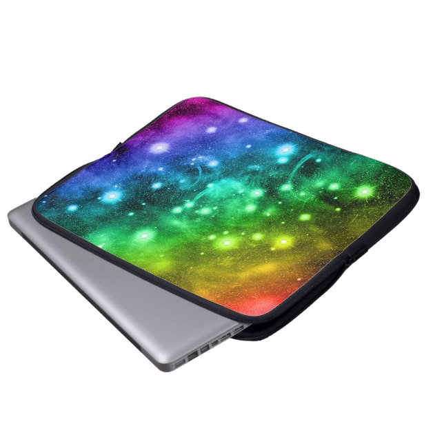 Magic Sparkle Space Rainbow Laptop Sleeve (Front Bottom)