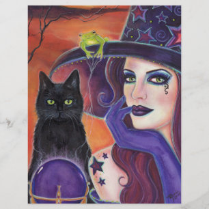 Magic spell witch and cat by Renee Lavoie Flyer