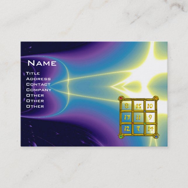 MAGIC SQUARE 33 , Blue Purple Business Card (Front)