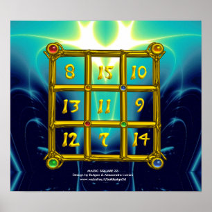 MAGIC SQUARE 33 ,Blue Turquase Poster
