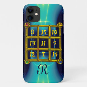 MAGIC SQUARE 33 MONOGRAM  Teal, Aqua Blue Turquase iPhone 11 Case