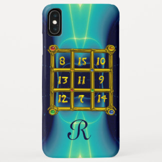 MAGIC SQUARE 33 MONOGRAM  Teal, Aqua Blue Turquase iPhone XS Max Case