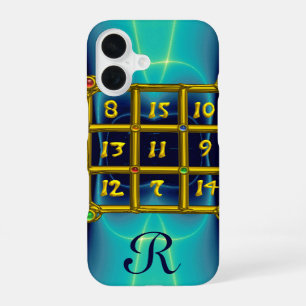 MAGIC SQUARE 33 MONOGRAM Teal, Aqua Blue Turquase iPhone 16 Case