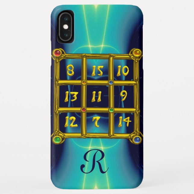 MAGIC SQUARE 33 MONOGRAM Teal,Aqua Blue Turquoise Case-Mate iPhone Case (Back)