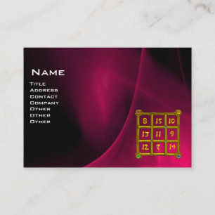 MAGIC SQUARE 33 , Pink Fuchsia Black Business Card