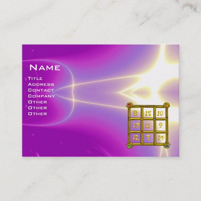 MAGIC SQUARE 33 , Pink Violet Purple Business Card (Front)