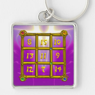 MAGIC SQUARE 33 , Pink Violet Purple Key Ring