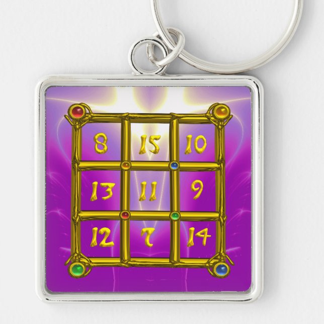 MAGIC SQUARE 33 , Pink Violet Purple Key Ring (Front)