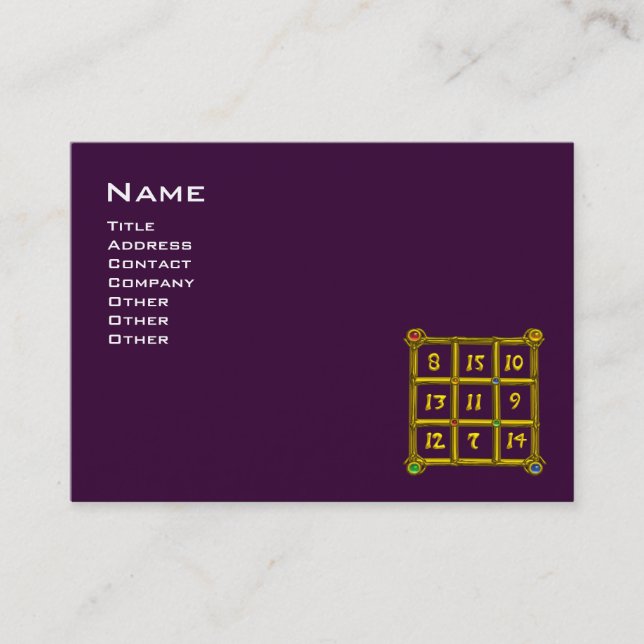 MAGIC SQUARE 33 ,Purple  Black Business Card (Front)