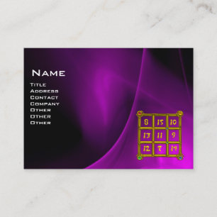 MAGIC SQUARE 33 Purple Black Fractal Waves Business Card