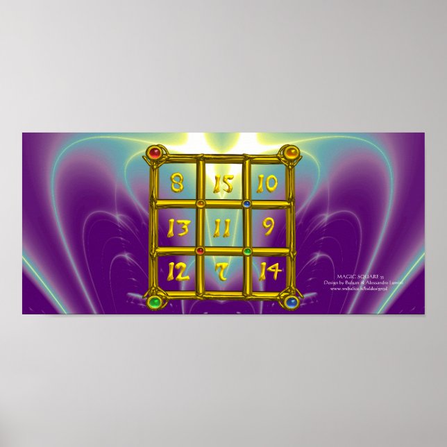 MAGIC SQUARE 33 , Purple Blue Poster (Front)