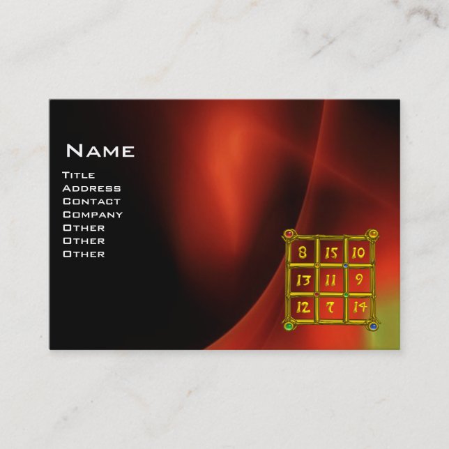 MAGIC SQUARE 33 , Red Green Black Business Card (Front)