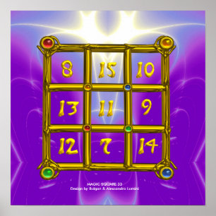 MAGIC SQUARE 33 , Violet Purple Poster