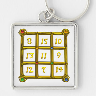 MAGIC SQUARE 33 , White Key Ring
