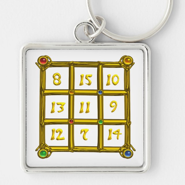 MAGIC SQUARE 33 , White Key Ring (Front)