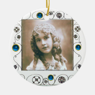MAGIC SWIRLS PHOTO TEMPLATE , Blue Sapphire Ceramic Tree Decoration