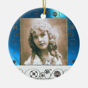 MAGIC SWIRLS PHOTO TEMPLATE , Blue Sapphire Ceramic Tree Decoration