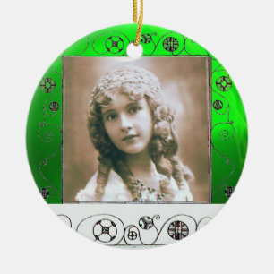 MAGIC SWIRLS PHOTO TEMPLATE ,Green Emerald Ceramic Tree Decoration