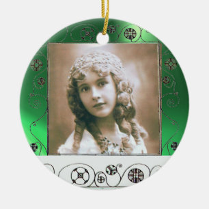 MAGIC SWIRLS PHOTO TEMPLATE ,Green Jade Ceramic Tree Decoration