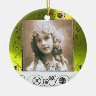 MAGIC SWIRLS PHOTO TEMPLATE , Yellow Topaz Ceramic Tree Decoration