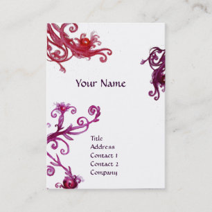 MAGIC SWIRLS PURPLE AMETHYST GEM MONOGRAM ,White Business Card