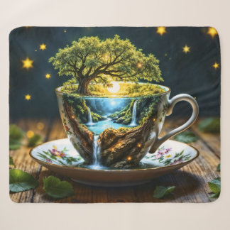 Magic teacup landscape fantastic nature sherpa blanket