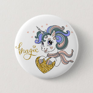 Magic The Unicorn  6 Cm Round Badge