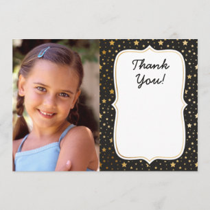 Magic themed photo birthday thank you card