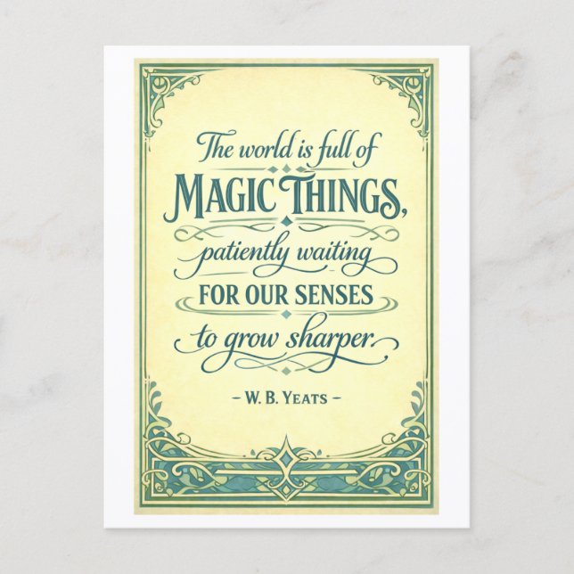 "Magic Things" Quotation Postcard (Front)
