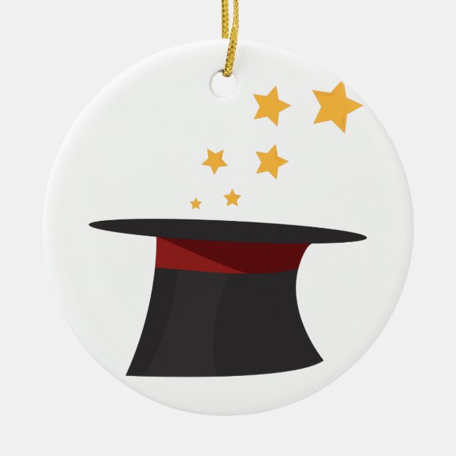 Magic Top Hat Ceramic Tree Decoration (Front)