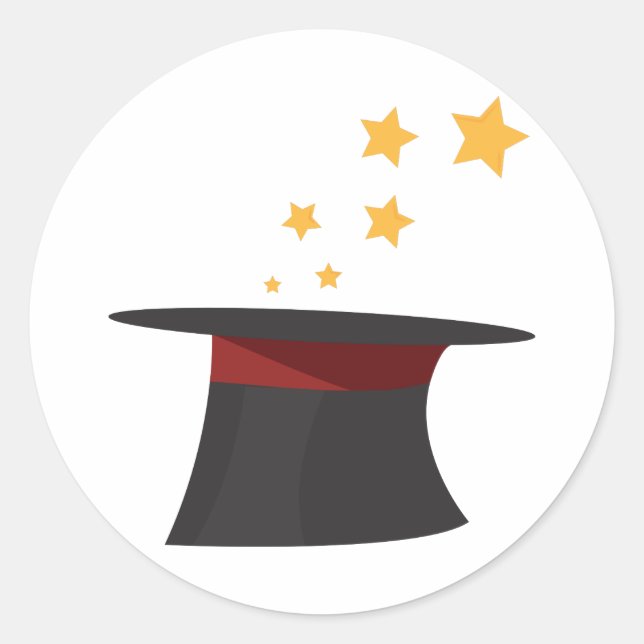 Magic Top Hat Classic Round Sticker (Front)