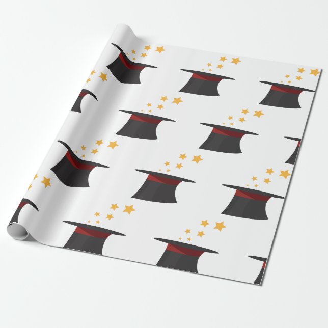 Magic Top Hat Wrapping Paper (Unrolled)