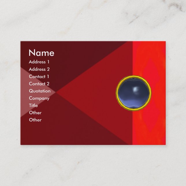 MAGIC TOPAZ  , bright vibrant red pink blue Business Card (Front)