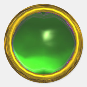 MAGIC TOPAZ , bright vibrant yellow green Classic Round Sticker