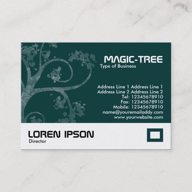 Magic Tree - Dark Green (003333) Business Card (Front)
