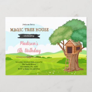 Magic treehouse birthday invitation
