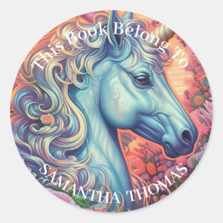 MAGIC UNICORN BOOK CLASSIC ROUND STICKER
