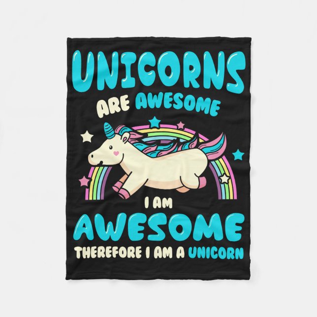 Magic Unicorn Fleece Blanket (Front)